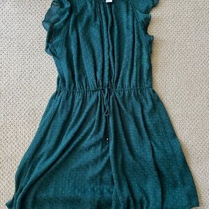 H&M Teal Textured Dress with tie waist